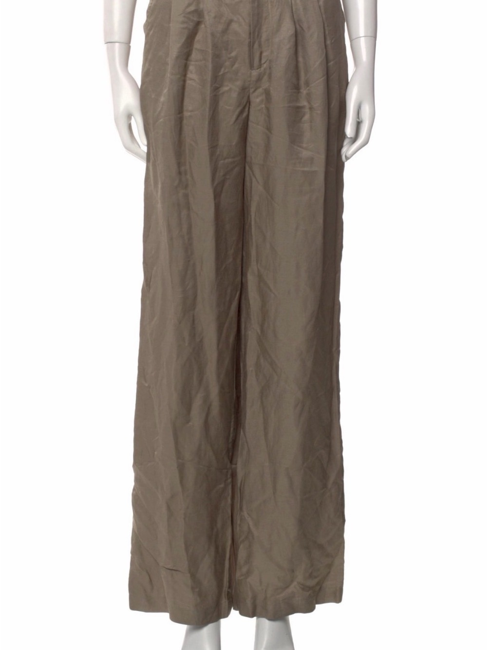 Frankie Shop Men's Wide-Leg Chinos in Olive Taupe